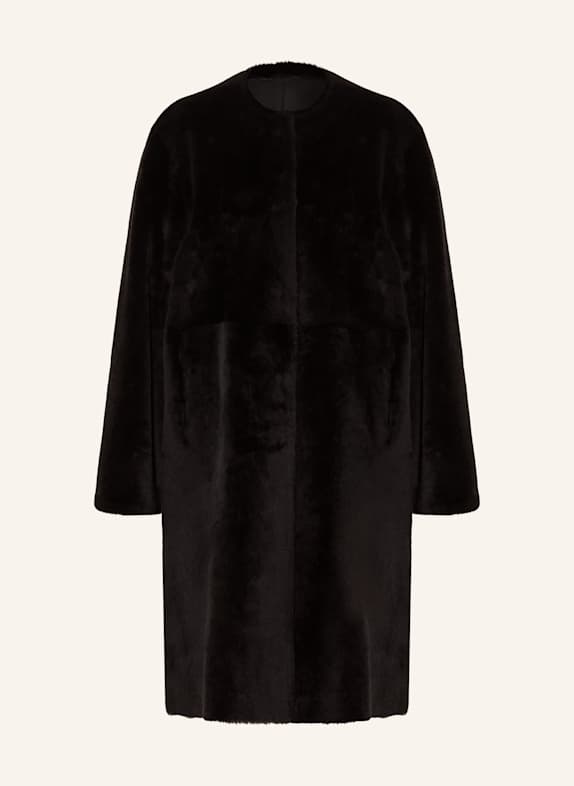 manzoni 24 Płaszcz skórzany dwustronny CZARNY