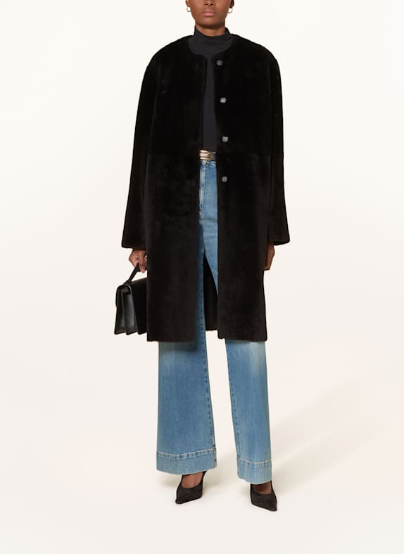 manzoni 24 Ledermantel zum Wenden SCHWARZ