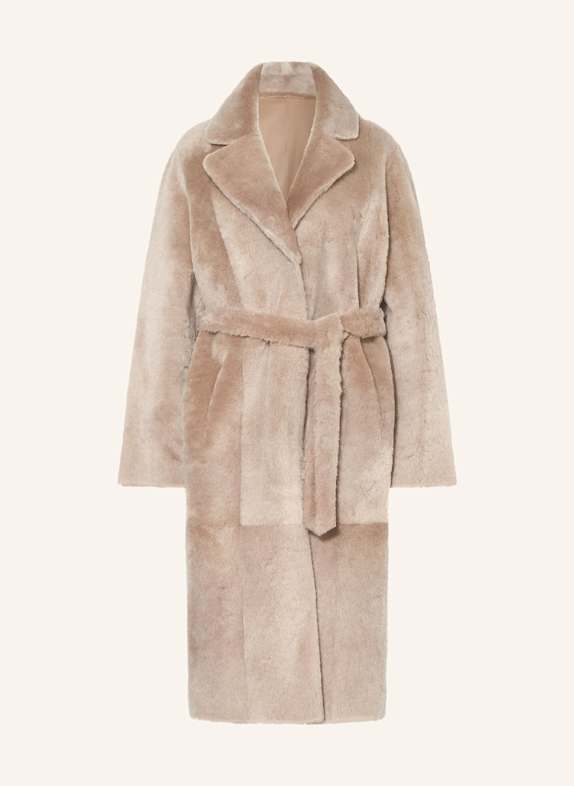 manzoni 24 Płaszcz skórzany dwustronny SZAROBRĄZOWY