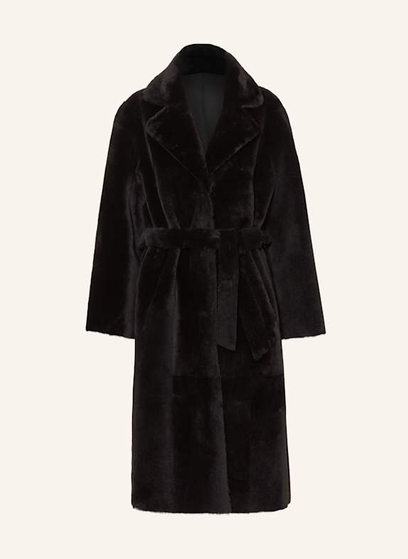 manzoni 24 Płaszcz skórzany dwustronny CZARNY