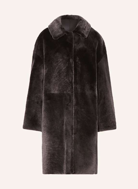 manzoni 24 Płaszcz skórzany dwustronny SZARY