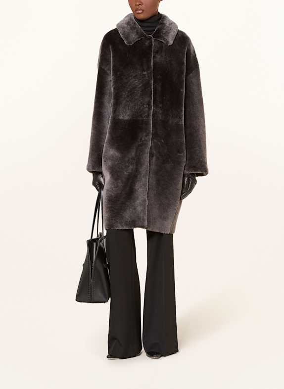 manzoni 24 Manteau réversible en cuir GRIS