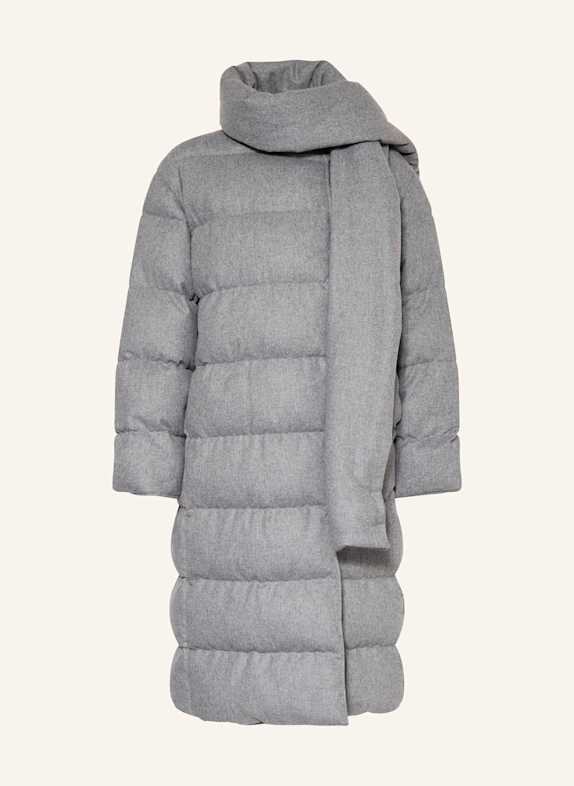 BOSS Steppmantel PASHIZA mit abnehmbarem Schal GRAU