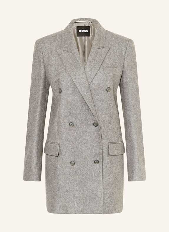 BOSS Longblazer JUKANA aus Flanell HELLGRAU