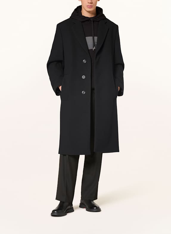 HUGO Płaszcz wełniany MALDO CZARNY