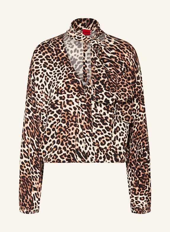 HUGO Schluppenbluse CUNEA CREME / BRAUN / SCHWARZ