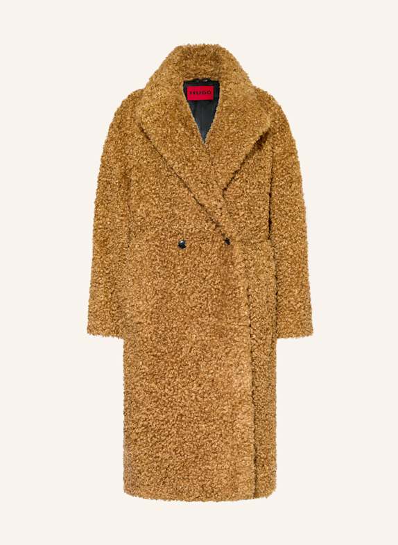 HUGO Teddyfell-Mantel MALITE CAMEL
