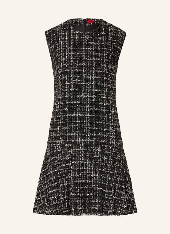 HUGO Bouclé-Kleid KABLUMI SCHWARZ/ WEISS