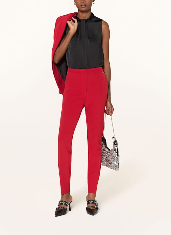 HUGO Blouse CALERIA-1 van satijn ZWART