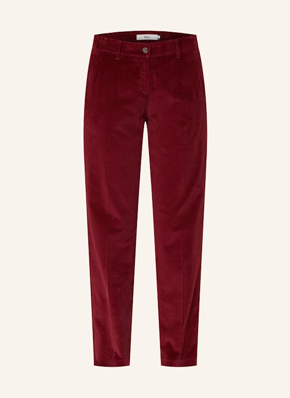 BRAX Spodnie sztruksowe MARON CIEMNOCZERWONY
