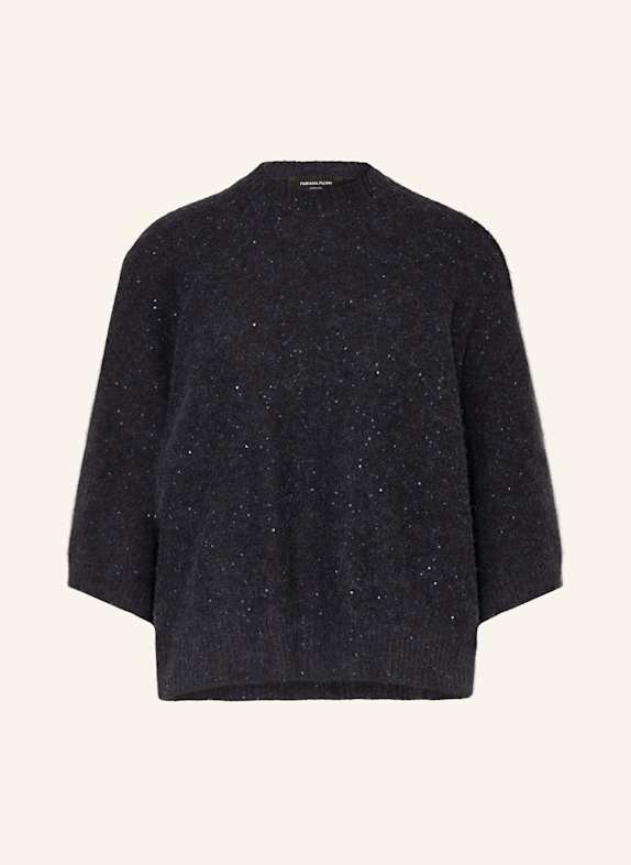 FABIANA FILIPPI Pullover mit 3/4-Arm und Pailletten DUNKELBLAU