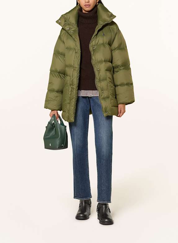 POLO RALPH LAUREN Płaszcz puchowy OLIWKOWY