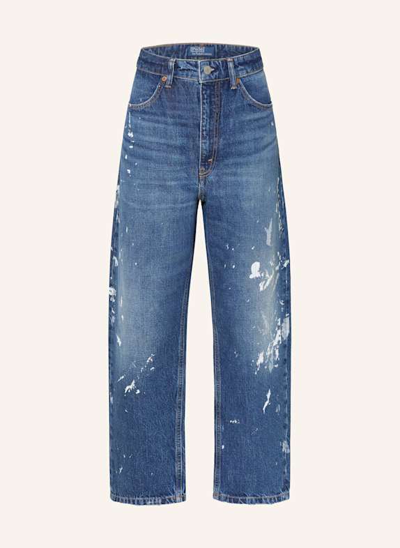 This only adornment on this sweatshirt is sans-serif Balenciaga embroidery at the heart Boyfriend jeans relaxed tapered fit 001 QUIBELL WASH