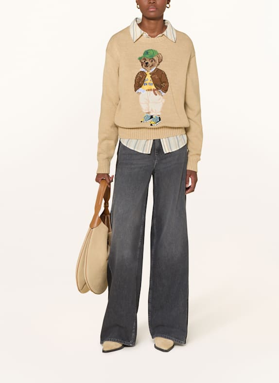 POLO RALPH LAUREN Sweater LIGHT BROWN / DARK BROWN / GREEN