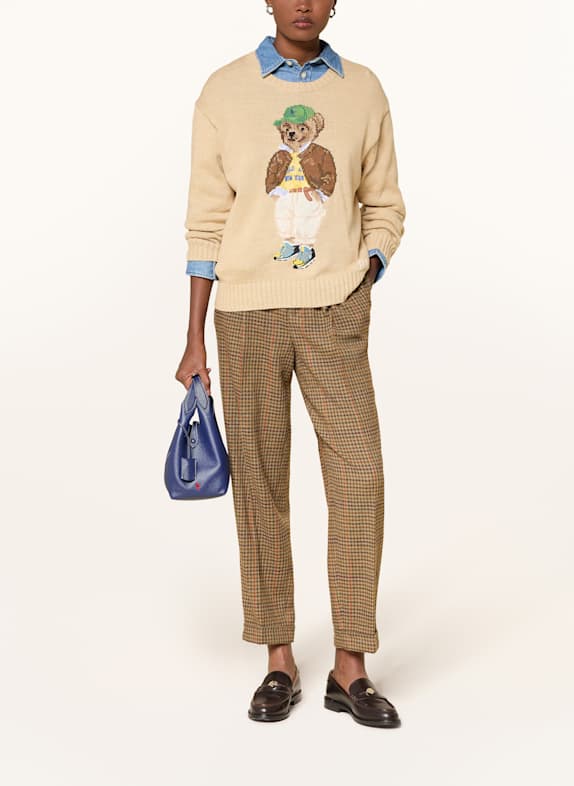 POLO RALPH LAUREN Chino aus Merinowolle OLIV / BRAUN / DUNKELROT