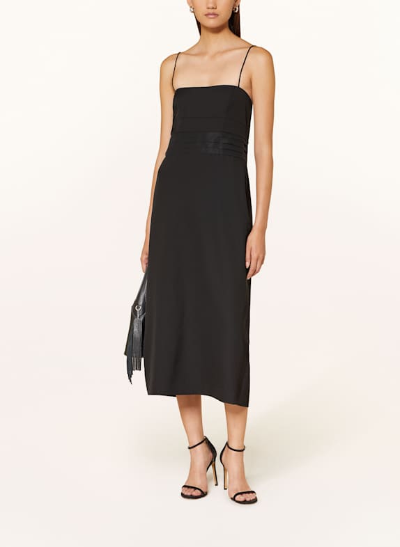 POLO RALPH LAUREN Kleid mit Plissees SCHWARZ
