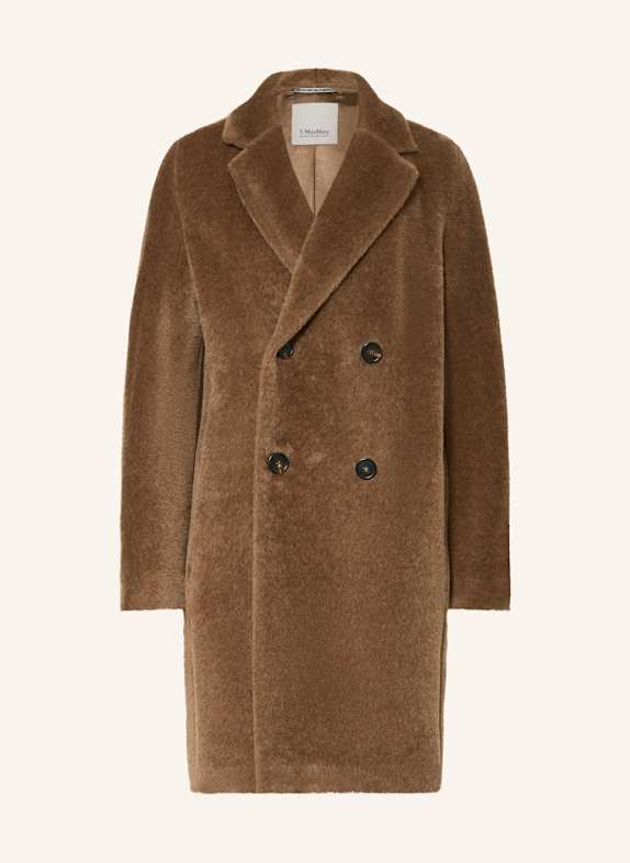 S Max Mara Kunstfell-Mantel ROSETO mit Alpaka CAMEL