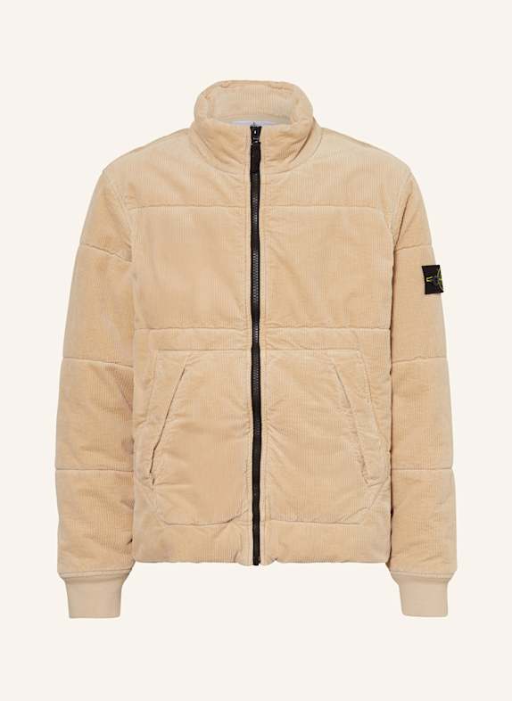 STONE ISLAND JUNIOR Prošívaná bunda z manšestru BÉŽOVÁ