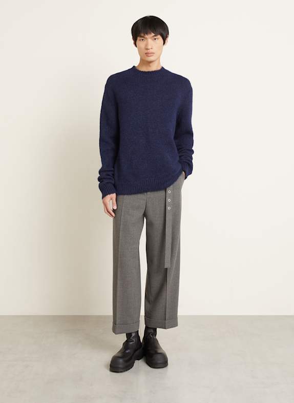 JIL SANDER Alpaca trui DONKERBLAUW