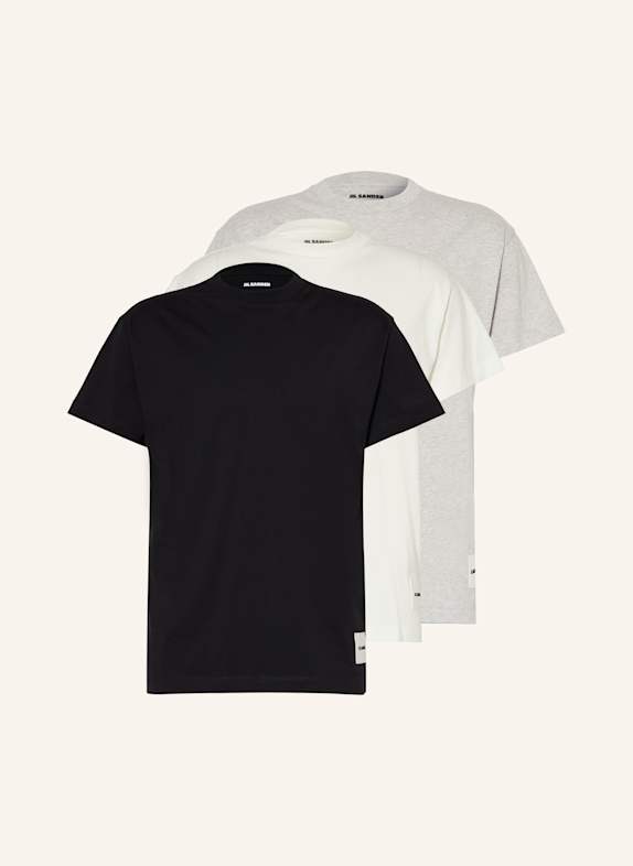JIL SANDER 3-pack T-shirts BLACK/ WHITE/ GRAY
