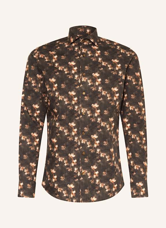 PROFUOMO Koszula slim fit CIEMNOBRĄZOWY/ JASNOBRĄZOWY