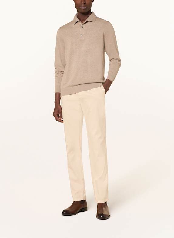 PROFUOMO Gebreid poloshirt BEIGE