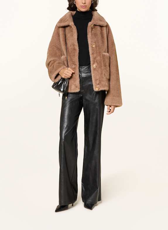 MARC CAIN Hose WARRI in Lederoptik SCHWARZ