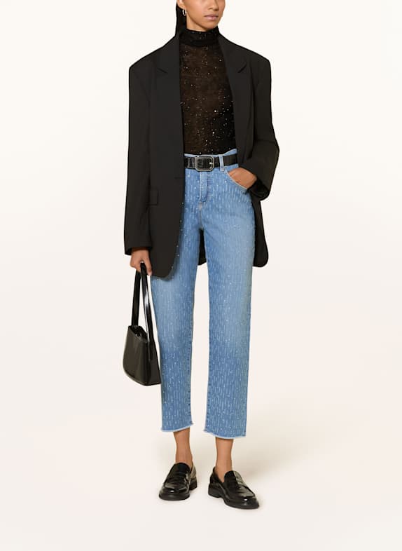 MARC CAIN Jeansy straight ROHA z ozdobnymi kamykami 352 vintage blue