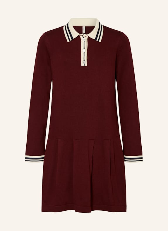 ONLY Strick-Polokleid DUNKELROT
