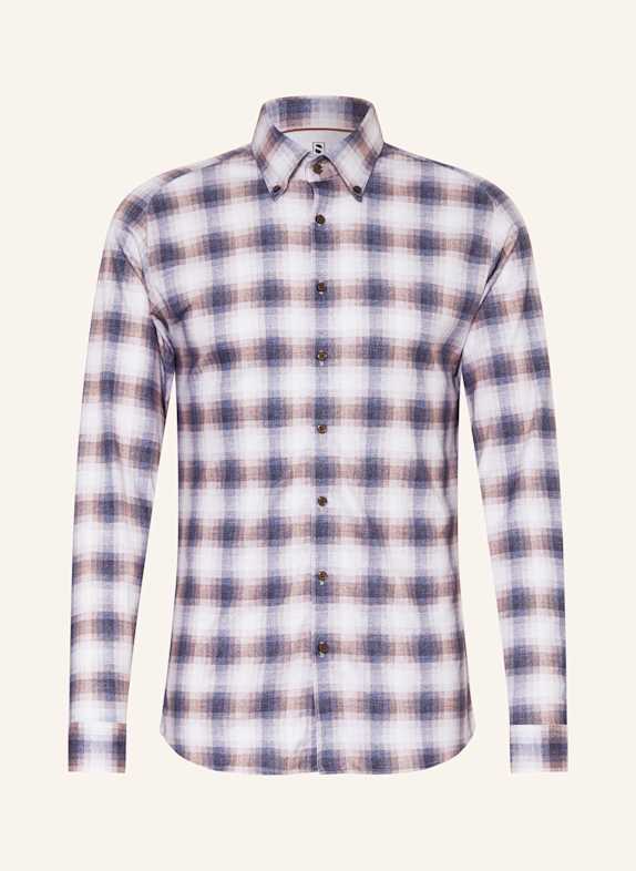 DESOTO Jerseyhemd Slim Fit WEISS / BLAU / BRAUN