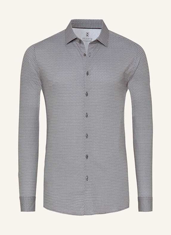 DESOTO Jerseyhemd Slim Fit SCHWARZ/ WEISS