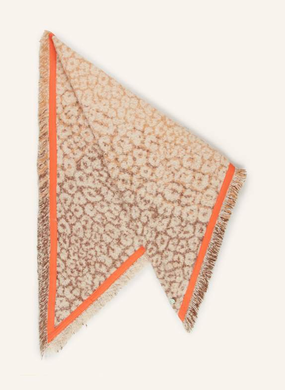 CODELLO Dreieckstuch CREME / BRAUN / ORANGE