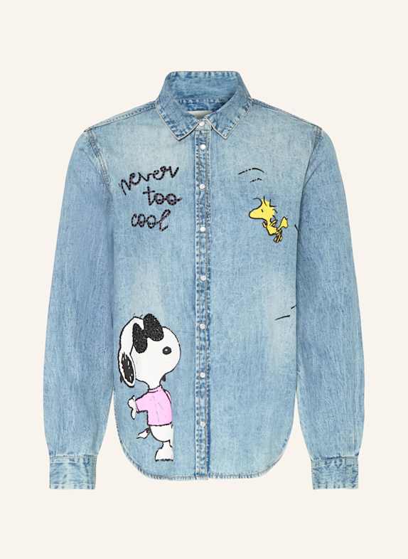 Princess GOES HOLLYWOOD Jeansbluse mit Schmucksteinen BLAU