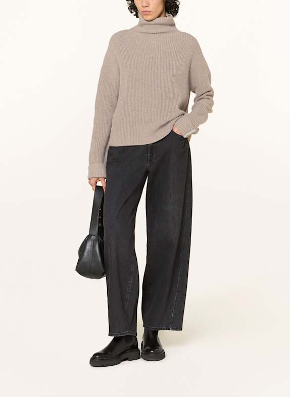 Princess GOES HOLLYWOOD Turtleneck sweater with decorative gems TAUPE