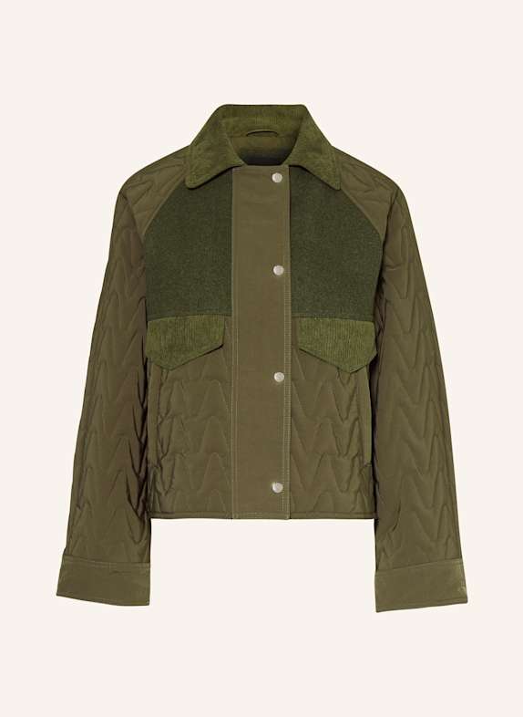 BOSS Steppjacke PABORI im Materialmix GRÜN