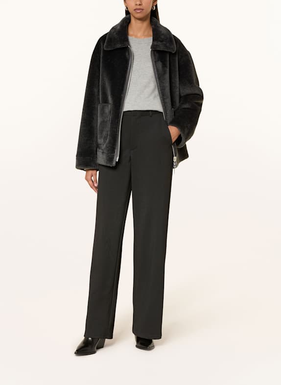 MARELLA Veste réversible avec fausse fourrure GRIS FONCÉ