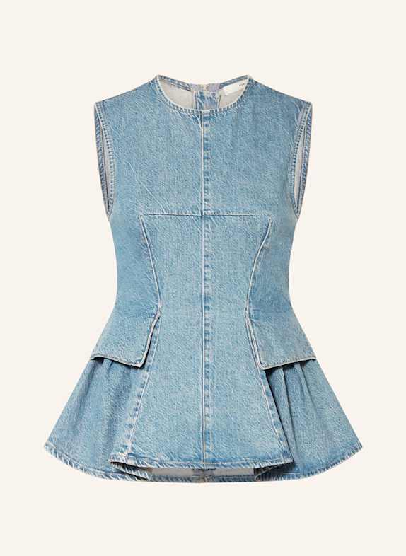 REMAIN Jeanstop PEPLUM HELLBLAU