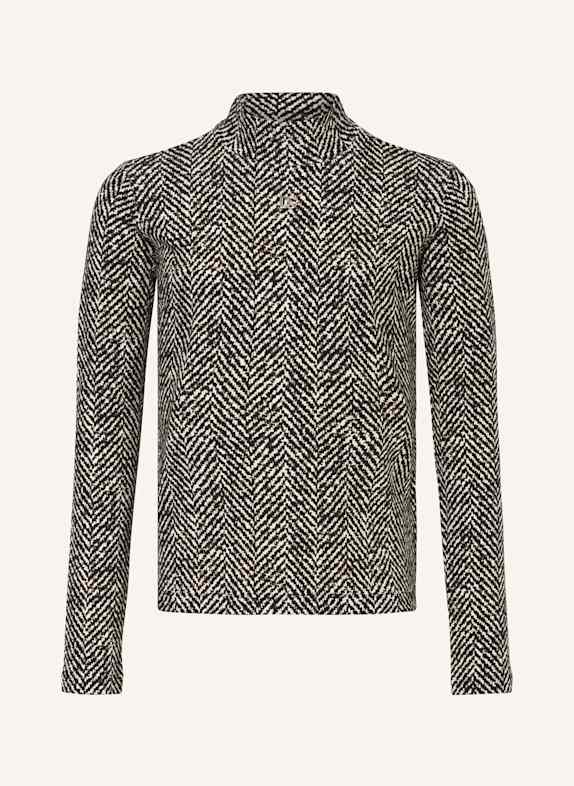 DOLCE & GABBANA Tričko s dlouhým rukávem ČERNÁ/ BÍLÁ