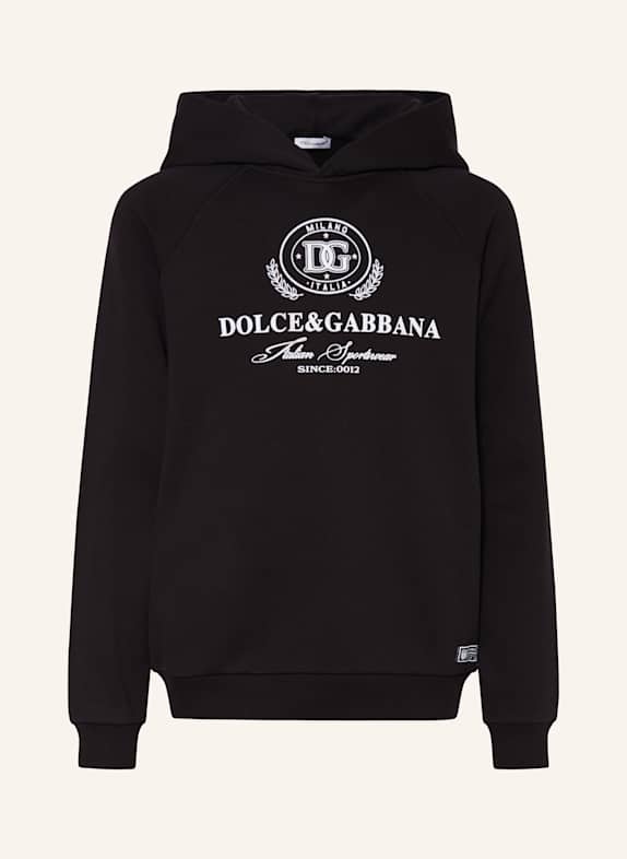 DOLCE & GABBANA Mikina s kapucí ČERNÁ
