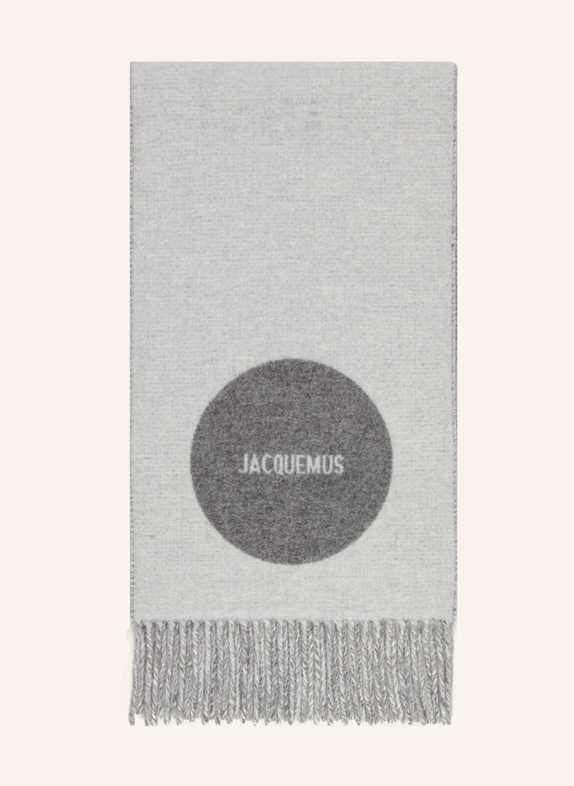 JACQUEMUS Scarf LE CHARPE ROND CARRE LIGHT GRAY/ GRAY