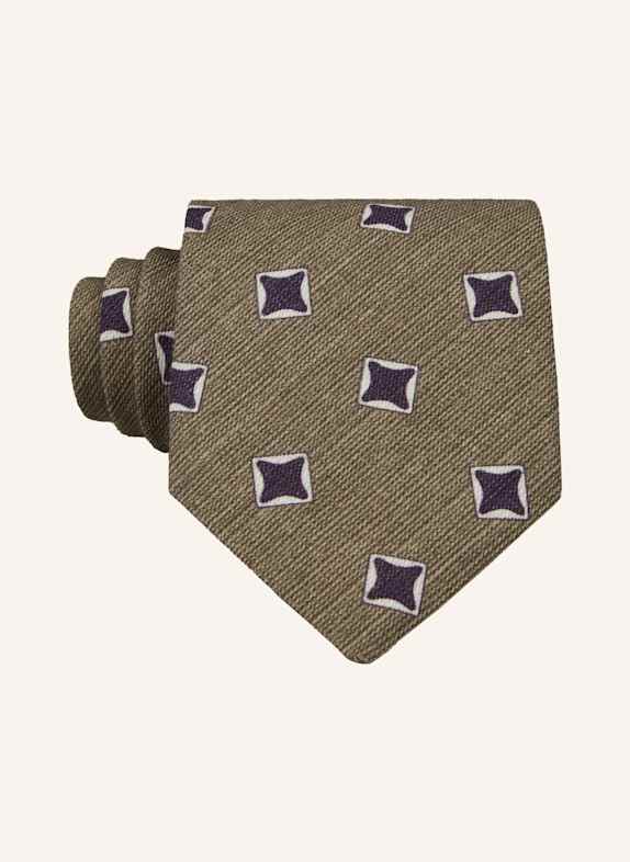 BOSS Krawatte H-TIE KHAKI/ ECRU/ DUNKELBLAU
