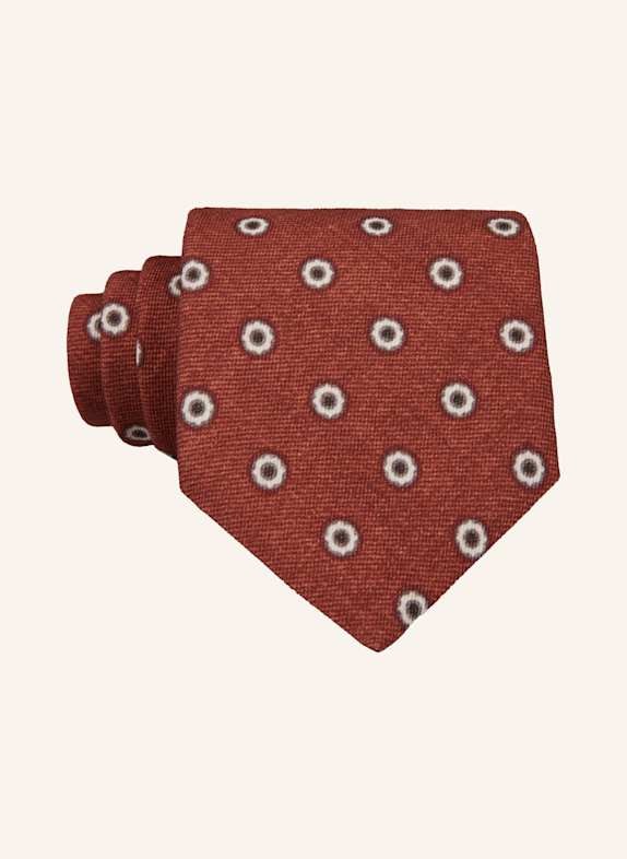 BOSS Krawatte H-TIE DUNKELORANGE/ GRAU/ ECRU