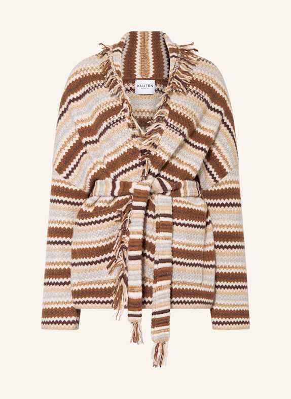KUJTEN Strickhülle ZAINA aus Cashmere CAMEL/ COGNAC/ BRAUN