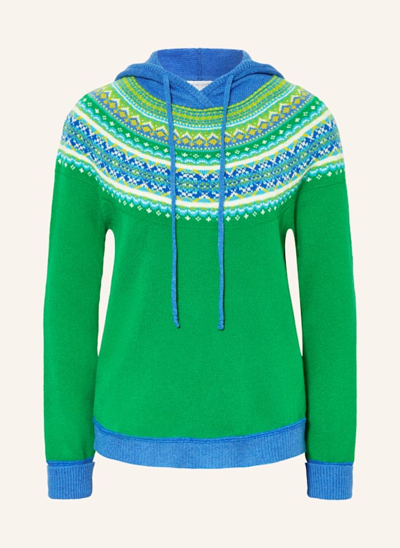 ERIBÉ Strick-Hoodie ALPINE GRÜN/ BLAU/ GELB