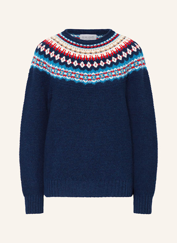ERIBÉ Pullover STONEYBREK DUNKELBLAU/ TÜRKIS/ WEISS