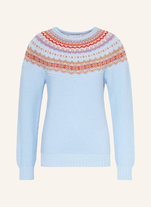 ERIBÉ Pullover STONEYBREK HELLBLAU/ BEIGE/ ROT