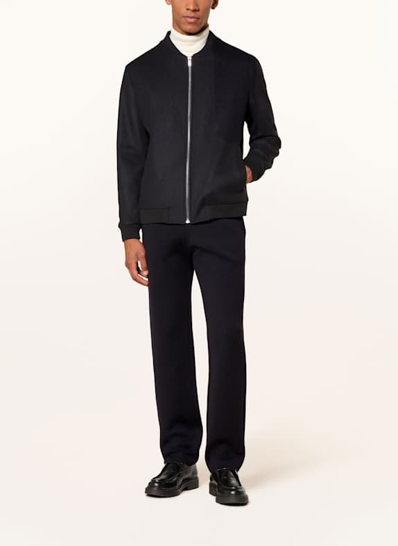 MAERZ MUENCHEN Pantaloni din tricot piqué în stil jogging, croi regular fit ALBASTRU ÎNCHIS