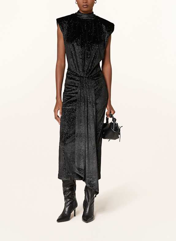 ESSENTIEL ANTWERP Samtkleid INCHE SCHWARZ