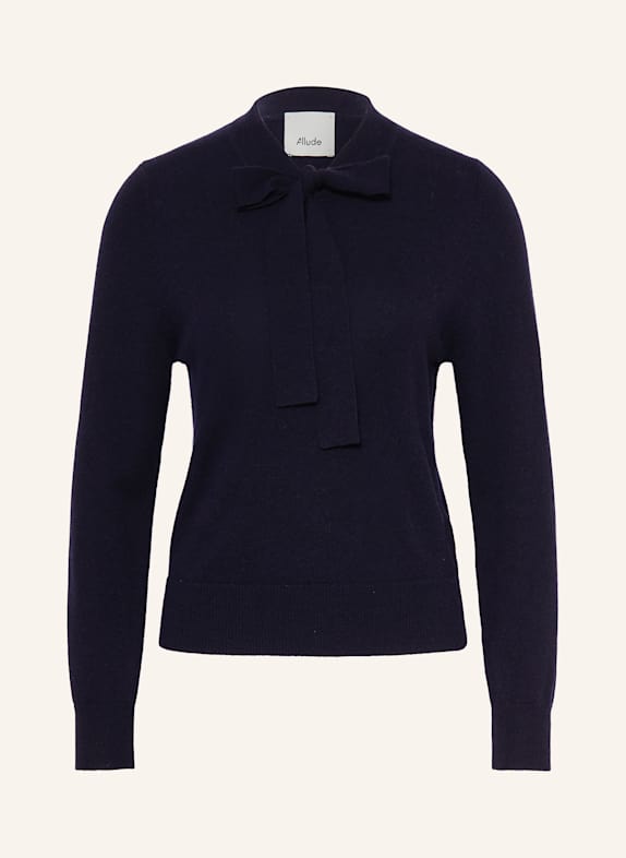 ALLUDE Pullover mit Schluppe und Cashmere DUNKELBLAU
