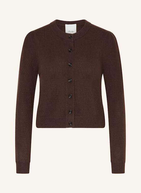 ALLUDE Cashmere-Strickjacke DUNKELBRAUN